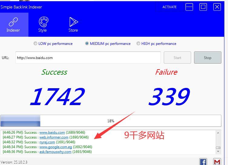 Simple Backlink Indexer 2025最新版 谷歌百度网站快速收录促进-白帽SEO工具