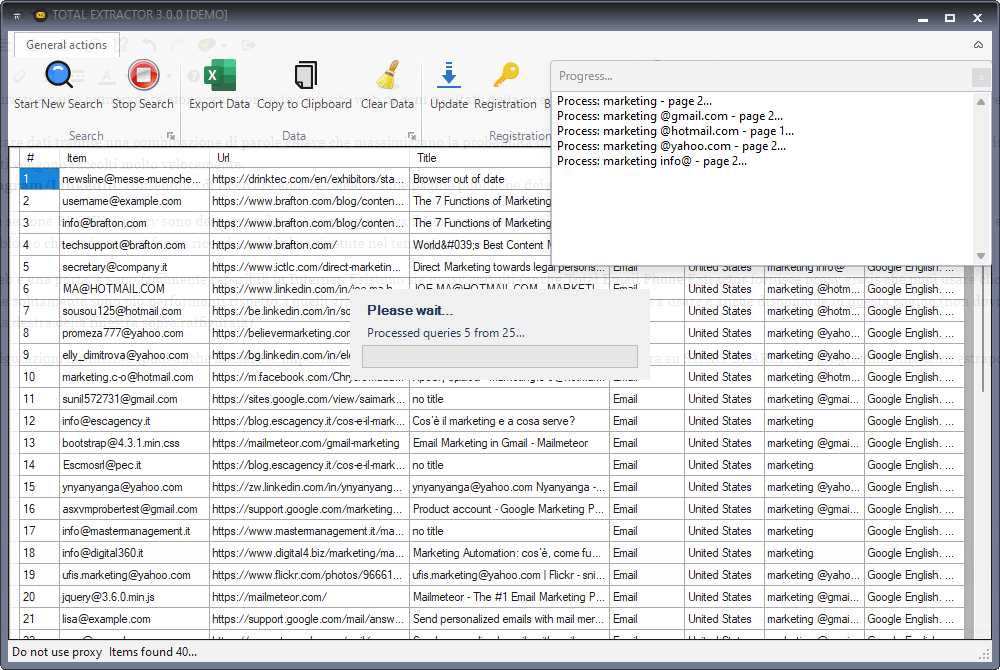Total Email Phone Extractor-电话和邮箱批量获取工具-可搜索facebook linkedin等平台-图片3