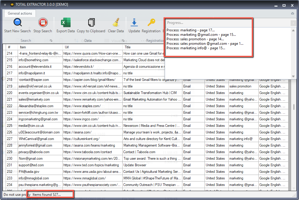 Total Email Phone Extractor-电话和邮箱批量获取工具-可搜索facebook linkedin等平台-图片4